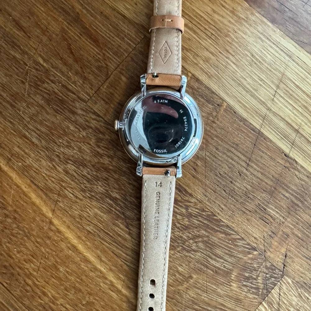 Fossil Brown Leather Mixed Metal Watch - Picture 3 of 5